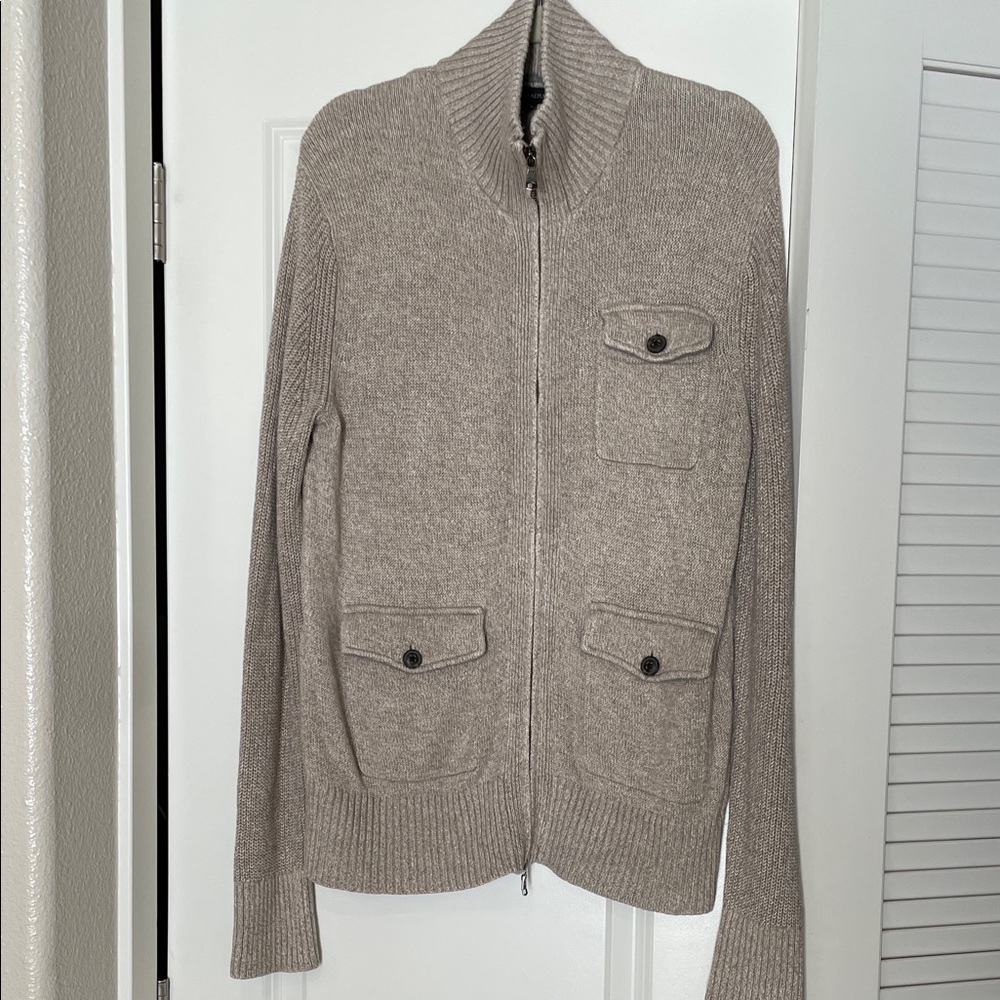 Banana Republic Men's Beige Zip-Up Sweater